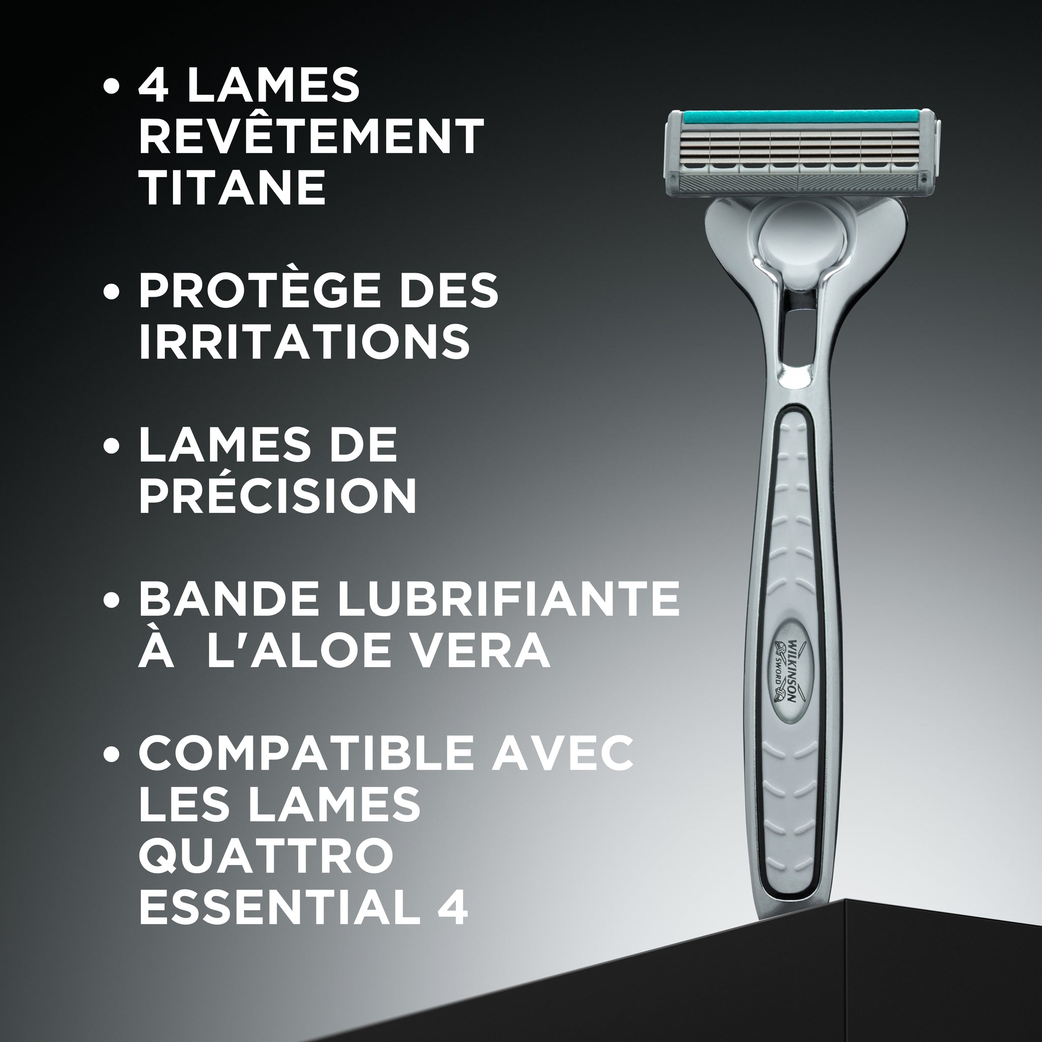 Lames Quattro Essential 4 Sensitive – pack de 4
