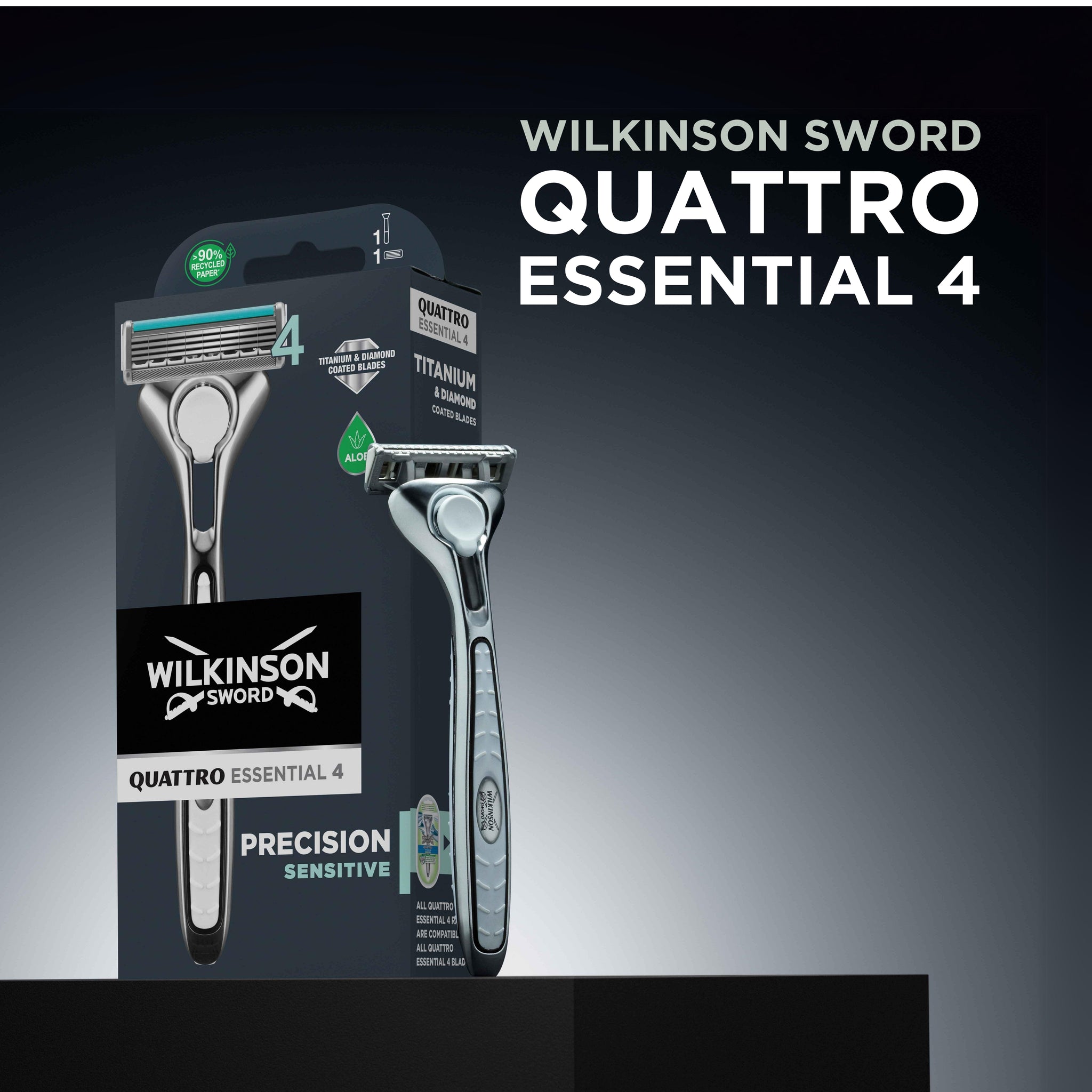 Lames Quattro Essential 4 Sensitive – pack de 4